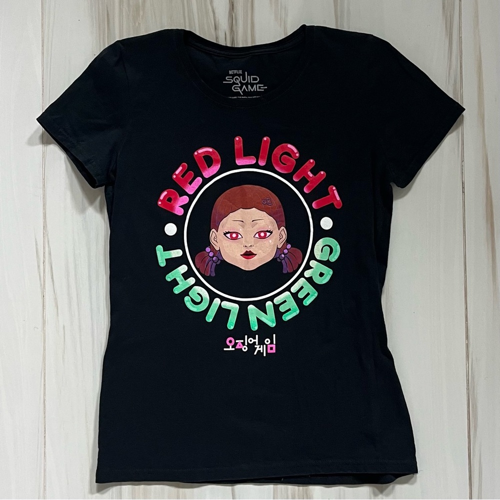 Netflix Squid Game Black Graphic Cotton T-Shirt Women’s M 7/9